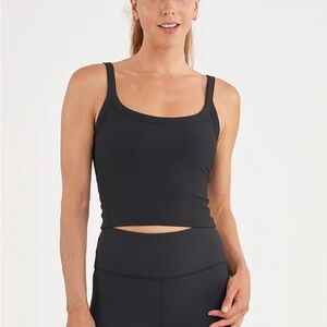 Ribbed Black Sports Bra Top